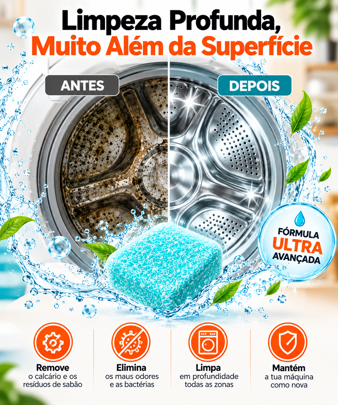 LavaRenueva™ | Cuidado Profundo da Máquina de Lavar