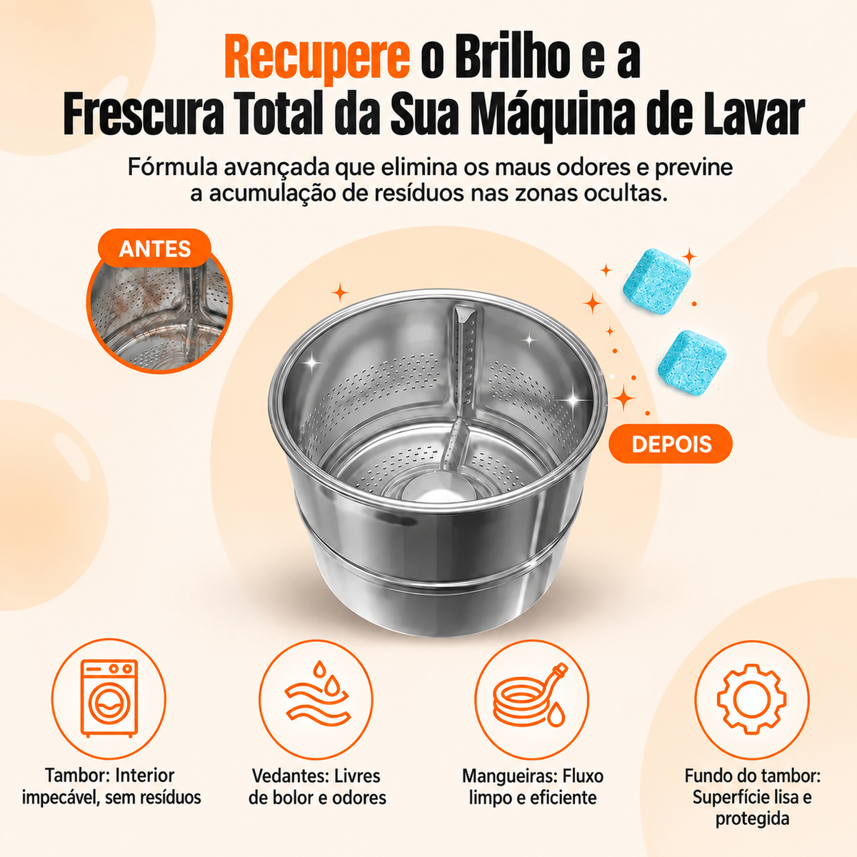 LavaRenueva™ | Cuidado Profundo da Máquina de Lavar